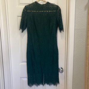 Forest green lace midi dress. From Amazon